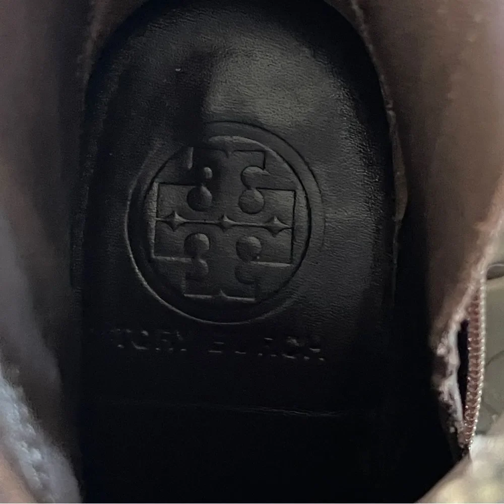 Tory Burch Brown New Cherie Wedge Boots/Booties Sz 6
